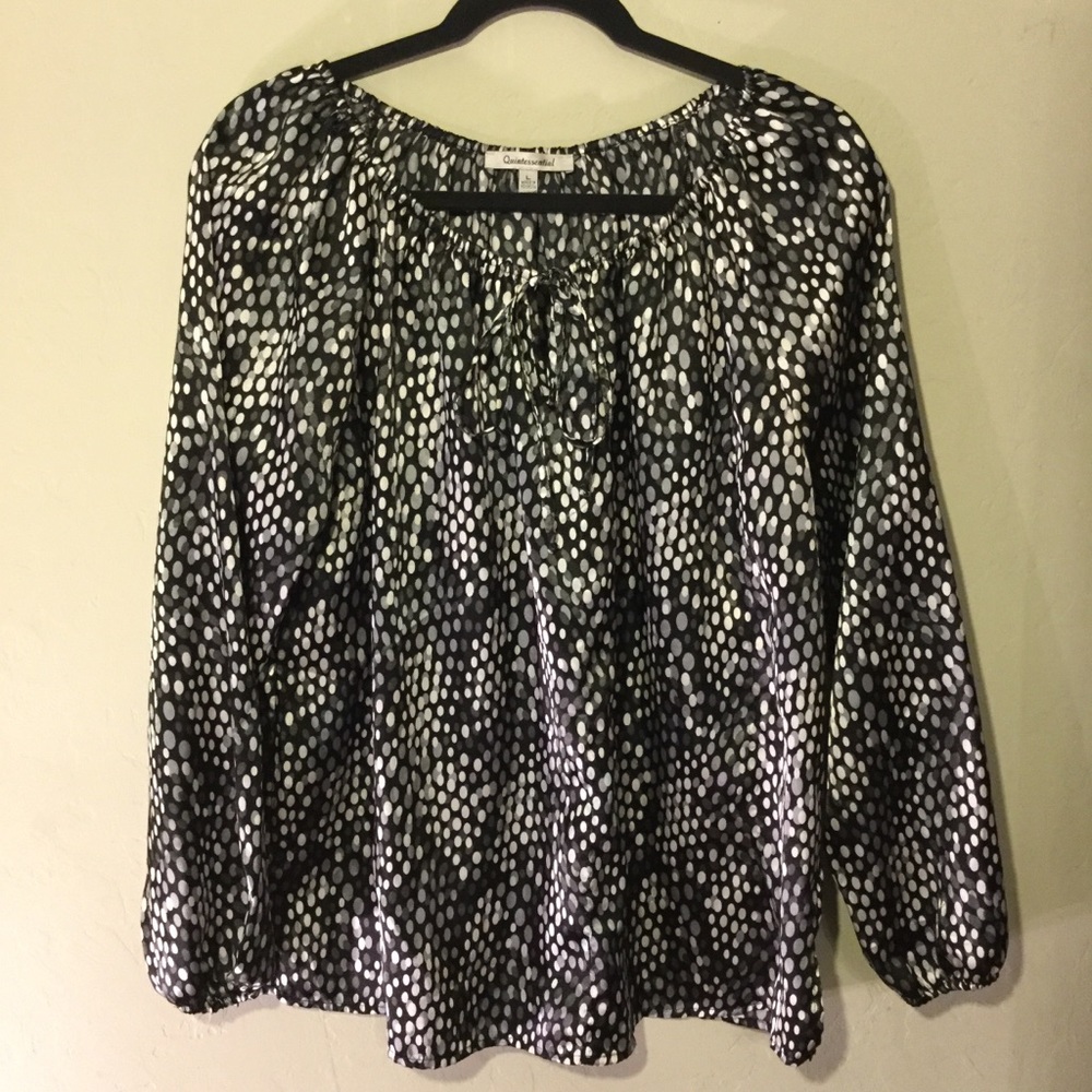 Drawstring Neck Blouse